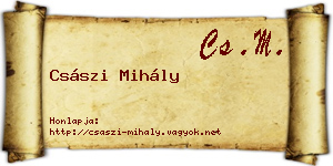 Császi Mihály névjegykártya