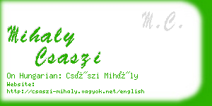 mihaly csaszi business card